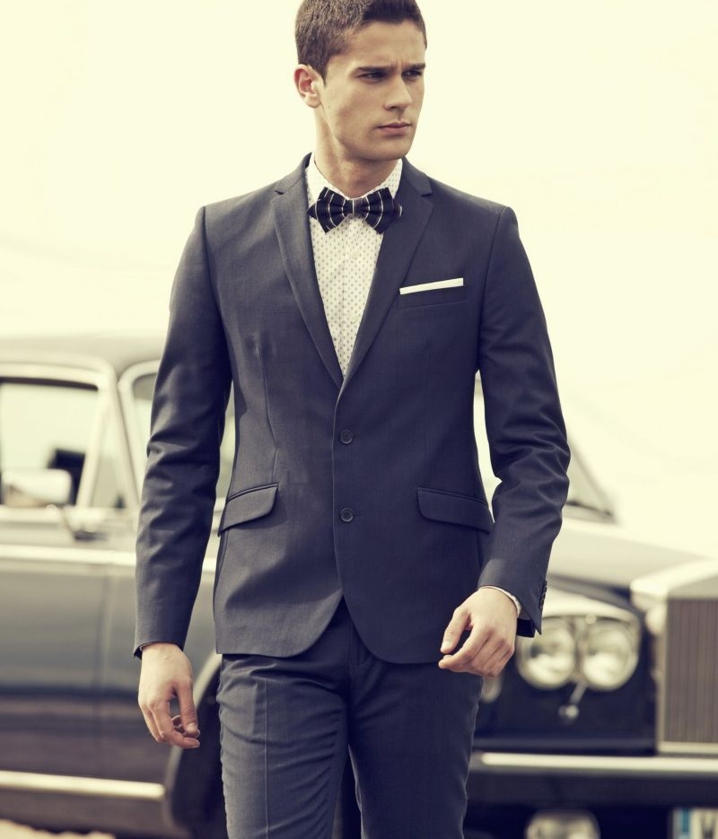 traje lana fria azul